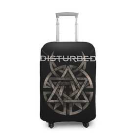 Чехол для чемодана 3D с принтом Disturbed 2 , 86% полиэфир, 14% спандекс | двустороннее нанесение принта, прорези для ручек и колес | disturbed | donegan | draiman | moyer | wengren | венгрен | дистурбед | дониган | дрейман | мойер | хард рок