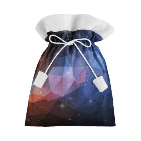 Подарочный 3D мешок с принтом Космический полигон , 100% полиэстер | Размер: 29*39 см | Тематика изображения на принте: полигоны | треугольники