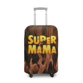 Чехол для чемодана 3D с принтом Супер мама , 86% полиэфир, 14% спандекс | двустороннее нанесение принта, прорези для ручек и колес | для двоих | дочка | мама | папа | парные | семейные | супер | сын | сынок
