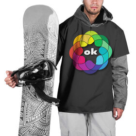Накидка на куртку 3D с принтом Окей , 100% полиэстер |  | love | ok |  любовь