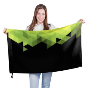 Флаг 3D с принтом Trianse Green , 100% полиэстер | плотность ткани — 95 г/м2, размер — 67 х 109 см. Принт наносится с одной стороны | trianse | абстракция | бумага | геометрия | грани | изгиб | линии | оптические | полигоны | полосы | постель | розовый | сочетания | текстура | треугольники