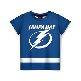 Детская футболка 3D с принтом Tampa Bay Johnson , 100% гипоаллергенный полиэфир | прямой крой, круглый вырез горловины, длина до линии бедер, чуть спущенное плечо, ткань немного тянется | Тематика изображения на принте: 9 | tampa bay lightning | tyler johnson | нхл | тайлер джонсон | тампа бэй лайтнинг | хоккей