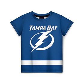 Детская футболка 3D с принтом Tampa Bay Stamkos , 100% гипоаллергенный полиэфир | прямой крой, круглый вырез горловины, длина до линии бедер, чуть спущенное плечо, ткань немного тянется | 91 | steven christopher stamkos | tampa bay lightning | нхл | стивен стэмкос | тампа бэй лайтнинг | хоккей