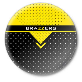 Значок с принтом Brazzers ,  металл | круглая форма, металлическая застежка в виде булавки | Тематика изображения на принте: brazzers | erotic | johnny sins | love | man | pron | video | xxx | бразерс | браззерс | видео | джонни синс | лысый | любовь | прон