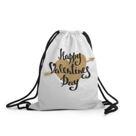 Рюкзак-мешок 3D с принтом Happy Valentine`s Day , 100% полиэстер | плотность ткани — 200 г/м2, размер — 35 х 45 см; лямки — толстые шнурки, застежка на шнуровке, без карманов и подкладки | Тематика изображения на принте: 