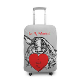 Чехол для чемодана 3D с принтом Be my Valentine , 86% полиэфир, 14% спандекс | двустороннее нанесение принта, прорези для ручек и колес | 14 | animal | be my valentine | february | heart | holiday | i need you | love | rabbit | valentines day | будь моей валентинкой | день святого валентина | животное | заяц | кролик | любовь | праздник | сердце | ты мне нужен | февраль