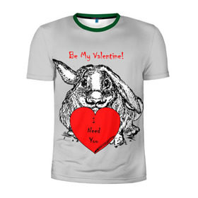 Мужская футболка 3D спортивная с принтом Be my Valentine , 100% полиэстер с улучшенными характеристиками | приталенный силуэт, круглая горловина, широкие плечи, сужается к линии бедра | Тематика изображения на принте: 14 | animal | be my valentine | february | heart | holiday | i need you | love | rabbit | valentines day | будь моей валентинкой | день святого валентина | животное | заяц | кролик | любовь | праздник | сердце | ты мне нужен | февраль
