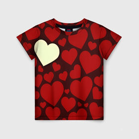 Детская футболка 3D с принтом Одинокое сердце , 100% гипоаллергенный полиэфир | прямой крой, круглый вырез горловины, длина до линии бедер, чуть спущенное плечо, ткань немного тянется | Тематика изображения на принте: 14 февраля | valentines day | день влюбленных | игрушка | любовь | медведь | сердце