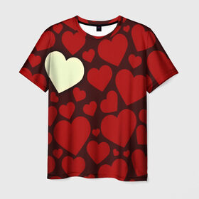 Мужская футболка 3D с принтом Одинокое сердце , 100% полиэфир | прямой крой, круглый вырез горловины, длина до линии бедер | Тематика изображения на принте: 14 февраля | valentines day | день влюбленных | игрушка | любовь | медведь | сердце