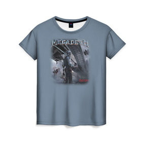 Женская футболка 3D с принтом Dystopia , 100% полиэфир ( синтетическое хлопкоподобное полотно) | прямой крой, круглый вырез горловины, длина до линии бедер | dave | dystopia | megadeth | metal | mustaine | rattlehead | rock | thrash | vic | дейв | мастейн | мегадет | метал | рок | треш