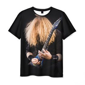 Мужская футболка 3D с принтом Dave Mustaine , 100% полиэфир | прямой крой, круглый вырез горловины, длина до линии бедер | Тематика изображения на принте: dave | megadeth | metal | mustaine | rattlehead | rock | thrash | vic | дейв | мастейн | мегадет | метал | рок | треш