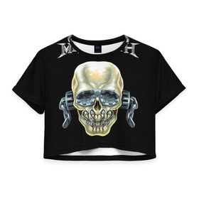 Женская футболка 3D укороченная с принтом Megadeth , 100% полиэстер | круглая горловина, длина футболки до линии талии, рукава с отворотами | dave | megadeth | metal | mustaine | rattlehead | rock | thrash | vic | дейв | мастейн | мегадет | метал | рок | треш