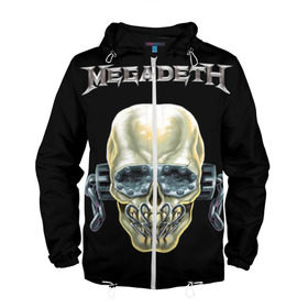 Мужская ветровка 3D с принтом Megadeth , 100% полиэстер | подол и капюшон оформлены резинкой с фиксаторами, два кармана без застежек по бокам, один потайной карман на груди | dave | megadeth | metal | mustaine | rattlehead | rock | thrash | vic | дейв | мастейн | мегадет | метал | рок | треш