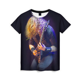 Женская футболка 3D с принтом Dave Mustaine , 100% полиэфир ( синтетическое хлопкоподобное полотно) | прямой крой, круглый вырез горловины, длина до линии бедер | dave | megadeth | metal | mustaine | rattlehead | rock | thrash | vic | дейв | мастейн | мегадет | метал | рок | треш