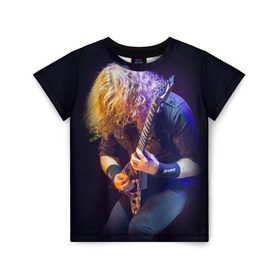 Детская футболка 3D с принтом Dave Mustaine , 100% гипоаллергенный полиэфир | прямой крой, круглый вырез горловины, длина до линии бедер, чуть спущенное плечо, ткань немного тянется | dave | megadeth | metal | mustaine | rattlehead | rock | thrash | vic | дейв | мастейн | мегадет | метал | рок | треш