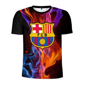 Мужская футболка 3D спортивная с принтом Барселона , 100% полиэстер с улучшенными характеристиками | приталенный силуэт, круглая горловина, широкие плечи, сужается к линии бедра | fc barсelona | спорт | фк барселона | футбол | футбольный клуб басрелона