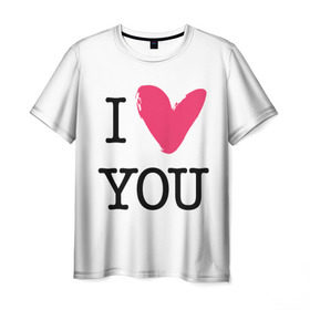 Мужская футболка 3D с принтом Valentine`s Day, I Iove you , 100% полиэфир | прямой крой, круглый вырез горловины, длина до линии бедер | 14 | february | heart | holiday | i love you | valentines day | день святого валентина | праздник | сердце | февраль | я люблю тебя