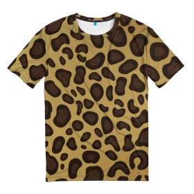 Мужская футболка 3D с принтом Пантера , 100% полиэфир | прямой крой, круглый вырез горловины, длина до линии бедер | леопард | пятна | текстура