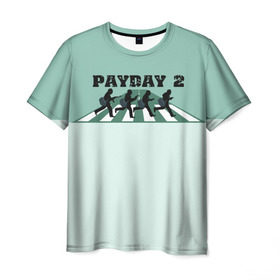 Мужская футболка 3D с принтом Payday 2 , 100% полиэфир | прямой крой, круглый вырез горловины, длина до линии бедер | Тематика изображения на принте: game | payday | payday 2 | игра | игрок | компьютерные игры | маски