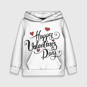 Детская толстовка 3D с принтом Happy Valentine`s Day , 100% полиэстер | двухслойный капюшон со шнурком для регулировки, мягкие манжеты на рукавах и по низу толстовки, спереди карман-кенгуру с мягким внутренним слоем | 