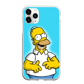 Чехол для iPhone 11 Pro матовый с принтом Гомер , Силикон |  | gomer | желтый | мультик | симпсон