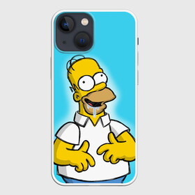 Чехол для iPhone 13 mini с принтом Гомер ,  |  | gomer | желтый | мультик | симпсон