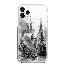 Чехол для iPhone 11 Pro матовый с принтом Морской бой , Силикон |  | ancient | battle | ocean | sailing | sea | ships | smoke | torn sails | water | баталия | бой | вода | древние | дым | корабли | морской | океан | паруса | парусники | рваные