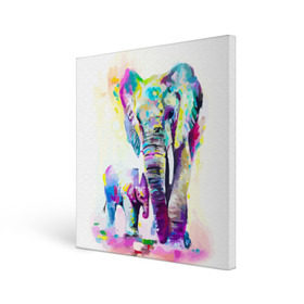 Холст квадратный с принтом Слоны , 100% ПВХ |  | animal | art | bright | child | color | elephants | family | mother | rainbow | spectrum | животные | искусство | мама | радуга | ребенок | семья | слоны | спектр | цвета | яркие