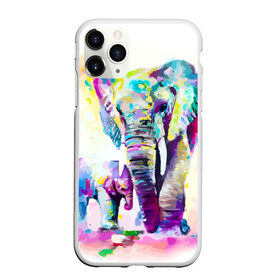 Чехол для iPhone 11 Pro матовый с принтом Слоны , Силикон |  | animal | art | bright | child | color | elephants | family | mother | rainbow | spectrum | животные | искусство | мама | радуга | ребенок | семья | слоны | спектр | цвета | яркие