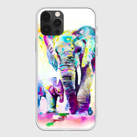 Чехол для iPhone 12 Pro Max с принтом Слоны , Силикон |  | Тематика изображения на принте: animal | art | bright | child | color | elephants | family | mother | rainbow | spectrum | животные | искусство | мама | радуга | ребенок | семья | слоны | спектр | цвета | яркие