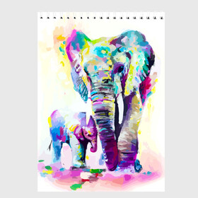 Скетчбук с принтом Слоны , 100% бумага
 | 48 листов, плотность листов — 100 г/м2, плотность картонной обложки — 250 г/м2. Листы скреплены сверху удобной пружинной спиралью | Тематика изображения на принте: animal | art | bright | child | color | elephants | family | mother | rainbow | spectrum | животные | искусство | мама | радуга | ребенок | семья | слоны | спектр | цвета | яркие