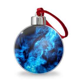 Ёлочный шар с принтом Smoke , Пластик | Диаметр: 77 мм | Тематика изображения на принте: дым | огонь | пламя | синий