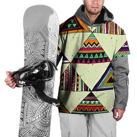 Накидка на куртку 3D с принтом Индейские мотивы , 100% полиэстер |  | геометрия | орнамент | треугольники