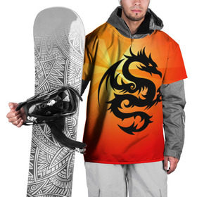 Накидка на куртку 3D с принтом Дракон , 100% полиэстер |  | Тематика изображения на принте: дракон | китай | крылья | огонь | ящерица