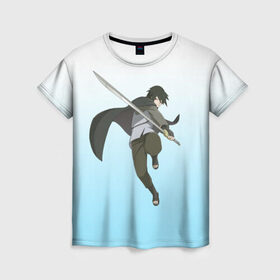 Женская футболка 3D с принтом Sasuke Uchiha , 100% полиэфир ( синтетическое хлопкоподобное полотно) | прямой крой, круглый вырез горловины, длина до линии бедер | 