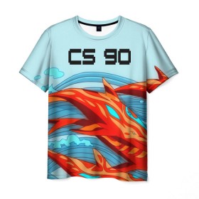 Мужская футболка 3D с принтом CS GO: Aquamarine Revenge , 100% полиэфир | прямой крой, круглый вырез горловины, длина до линии бедер | Тематика изображения на принте: cs go | global offensive | контр страйк аквамарин | шутер