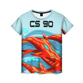 Женская футболка 3D с принтом CS GO: Aquamarine Revenge , 100% полиэфир ( синтетическое хлопкоподобное полотно) | прямой крой, круглый вырез горловины, длина до линии бедер | cs go | global offensive | контр страйк аквамарин | шутер