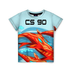 Детская футболка 3D с принтом CS GO: Aquamarine Revenge , 100% гипоаллергенный полиэфир | прямой крой, круглый вырез горловины, длина до линии бедер, чуть спущенное плечо, ткань немного тянется | cs go | global offensive | контр страйк аквамарин | шутер