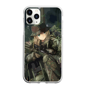 Чехол для iPhone 11 Pro матовый с принтом Девушка с оружием , Силикон |  | Тематика изображения на принте: anime | eyes | forest camouflage | girl | green | guns | japanese | rifle | sniper | аниме | винтовка | глаза | девушка | зеленые | камуфляж | лес | оружие | снайпер | японская