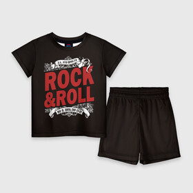 Детский костюм с шортами 3D с принтом Это Рок энд Ролл ,  |  | Тематика изображения на принте: rock | rockroll | roll | музыка | о.м.с.к. | рок | ролл