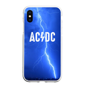 Чехол для iPhone XS Max матовый с принтом AC DC , Силикон | Область печати: задняя сторона чехла, без боковых панелей | Тематика изображения на принте: rok | рок