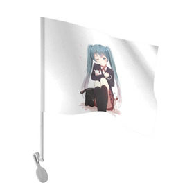 Флаг для автомобиля с принтом Vocaloid , 100% полиэстер | Размер: 30*21 см | hatsune miku | miku | vocaloid | аниме | вокалоиды | мику | хацуне мику