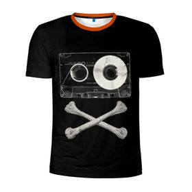 Мужская футболка 3D спортивная с принтом Pirate Music , 100% полиэстер с улучшенными характеристиками | приталенный силуэт, круглая горловина, широкие плечи, сужается к линии бедра | 80s | 90s | bone | dance | disco | music | pirate | retro | skelet | skull | tape | диско | кассета | кости | музыка | пират | ретро | скелет | череп