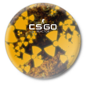Значок с принтом cs:go - Reactor style Glock18 (Реактор) ,  металл | круглая форма, металлическая застежка в виде булавки | csgo | reactor | го | кс | реактор
