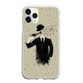 Чехол для iPhone 11 Pro Max матовый с принтом Музыкальный самоубийца , Силикон |  | gentleman | hipster | mister | music | note | sound | джентльмен | звук | меломан | мистер | мужчина | музыка | ноты | оружие | пистолет | хипстер | шляпа