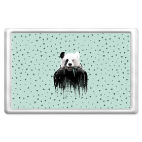 Магнит 45*70 с принтом Панда-художник , Пластик | Размер: 78*52 мм; Размер печати: 70*45 | animal | art | artist | bear | beast | design | panda | style | арт | дизайн | животное | зверь | кисть | краски | медведь | панда | стиль | художник