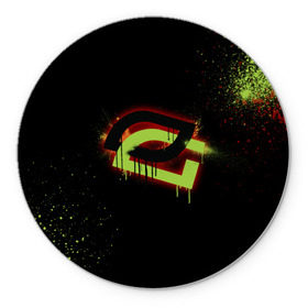 Коврик круглый с принтом cs:go - OpTic gaming (Black collection) , резина и полиэстер | круглая форма, изображение наносится на всю лицевую часть | csgo | optic | ксго | оптик