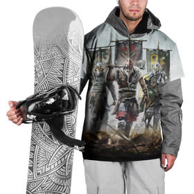 Накидка на куртку 3D с принтом For Honor , 100% полиэстер |  | for honor | боевые топоры | воители | доспехи | мечи | трое 3 | шлем