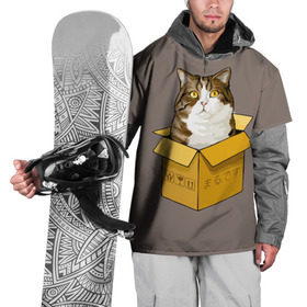Накидка на куртку 3D с принтом Maru , 100% полиэстер |  | Тематика изображения на принте: cat | maru | коробка | кот в коробке | кот мару | котейка | кошка | мару | прикол