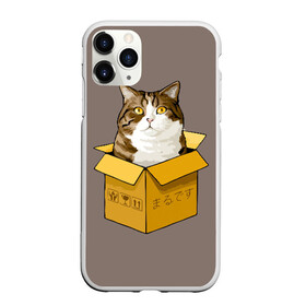 Чехол для iPhone 11 Pro Max матовый с принтом Maru , Силикон |  | cat | maru | коробка | кот в коробке | кот мару | котейка | кошка | мару | прикол